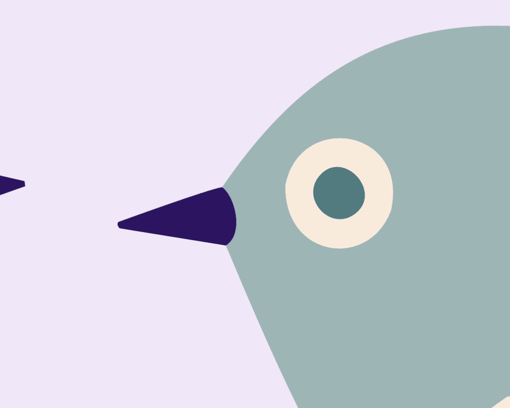 Lo stesso ritaglio ingrandito dell'uccello come SVG PerfectVector, con bordi netti e puliti che restano nitidi