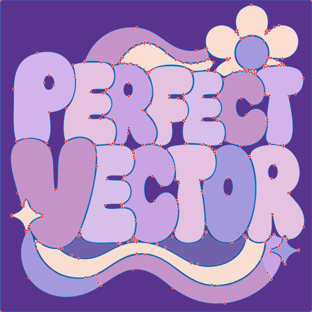 A clean SVG open in the same editor, a few named shapes with one fill each and a low node count