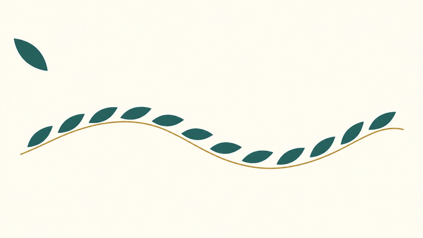Conceptual illustration of a leaf motif repeated along a curved border