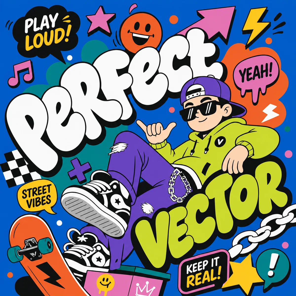 Street-style typographic poster — sample image to vectorize