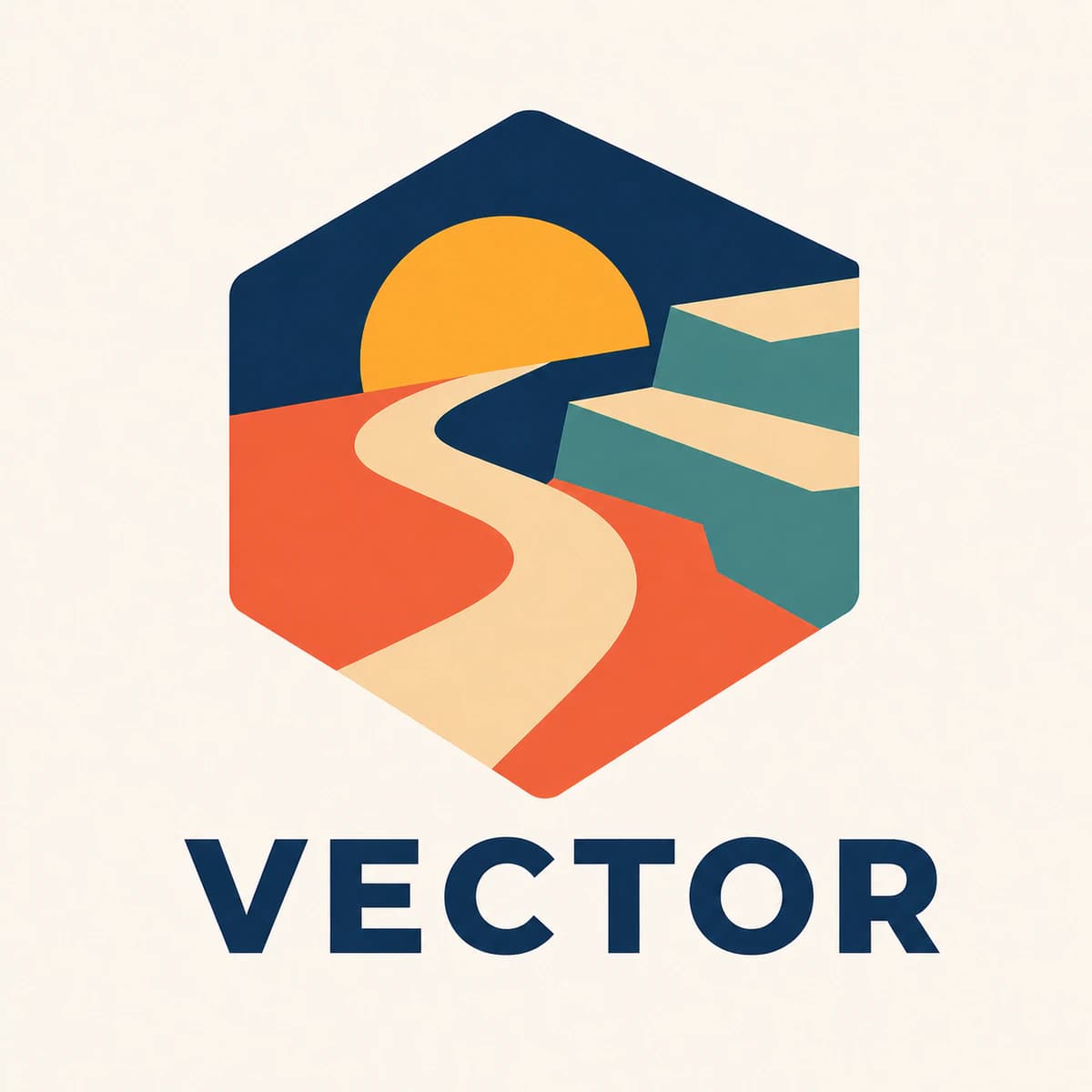 Landscape logo reading VECTOR — sample image to vectorize