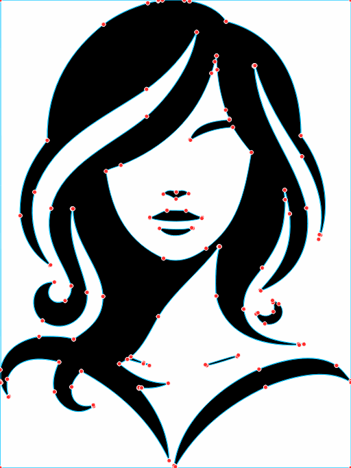 Un SVG limpio y con pocos nodos abierto en Silhouette Studio con líneas de corte suaves y unas pocas capas de color ordenadas