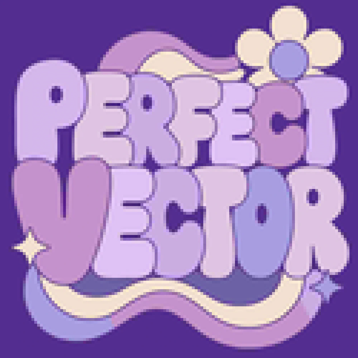 Un design per maglietta come PNG raster ingrandito per mostrare i bordi sfocati e una palette multicolore rumorosa prima della vettorializzazione