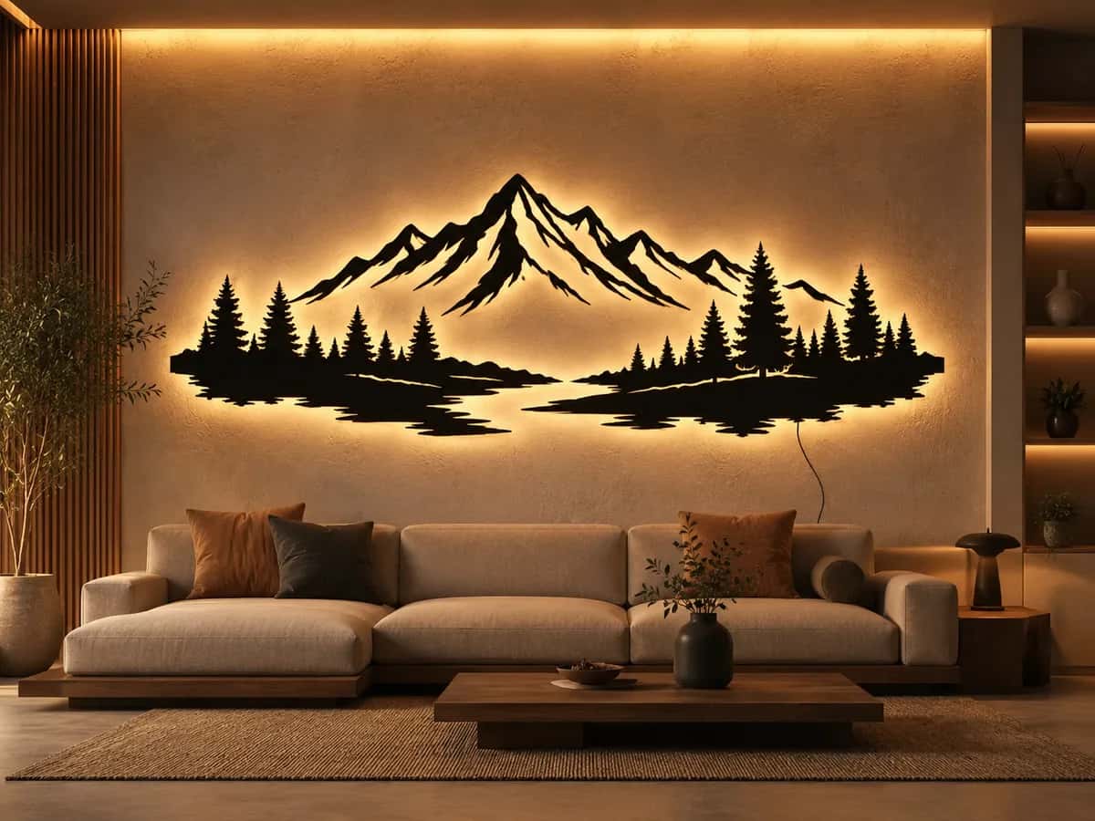 Arte mural em metal cortada com plasma