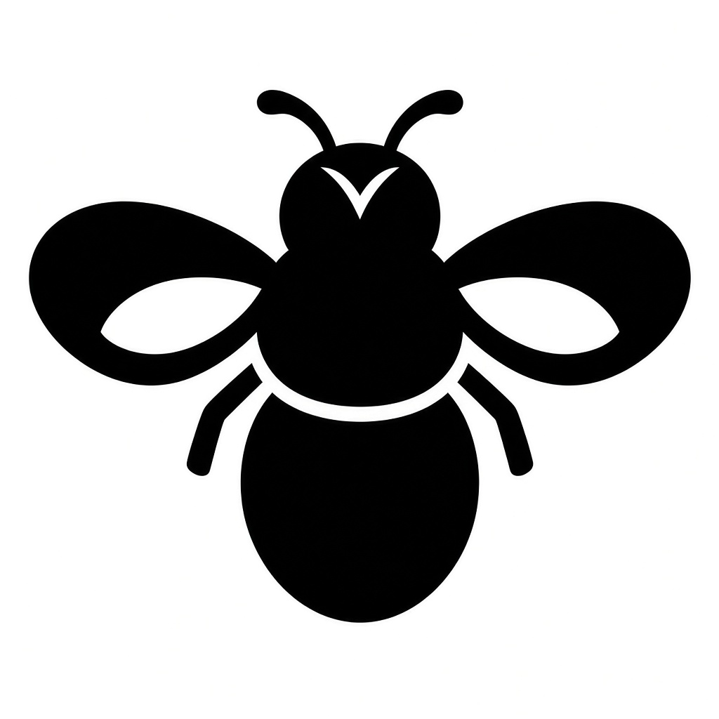 Original black bee logo on white