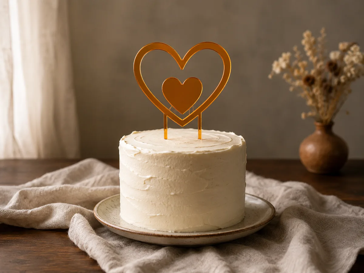 An acrylic cake topper